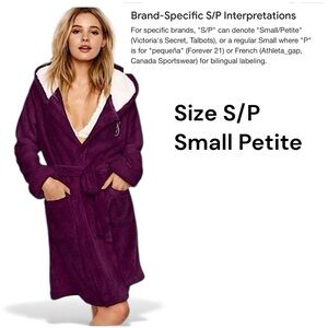 Victoria’s Secret Robe Sherpa Lined Size S/P Small Petite BURGUNDY WINE COLOR